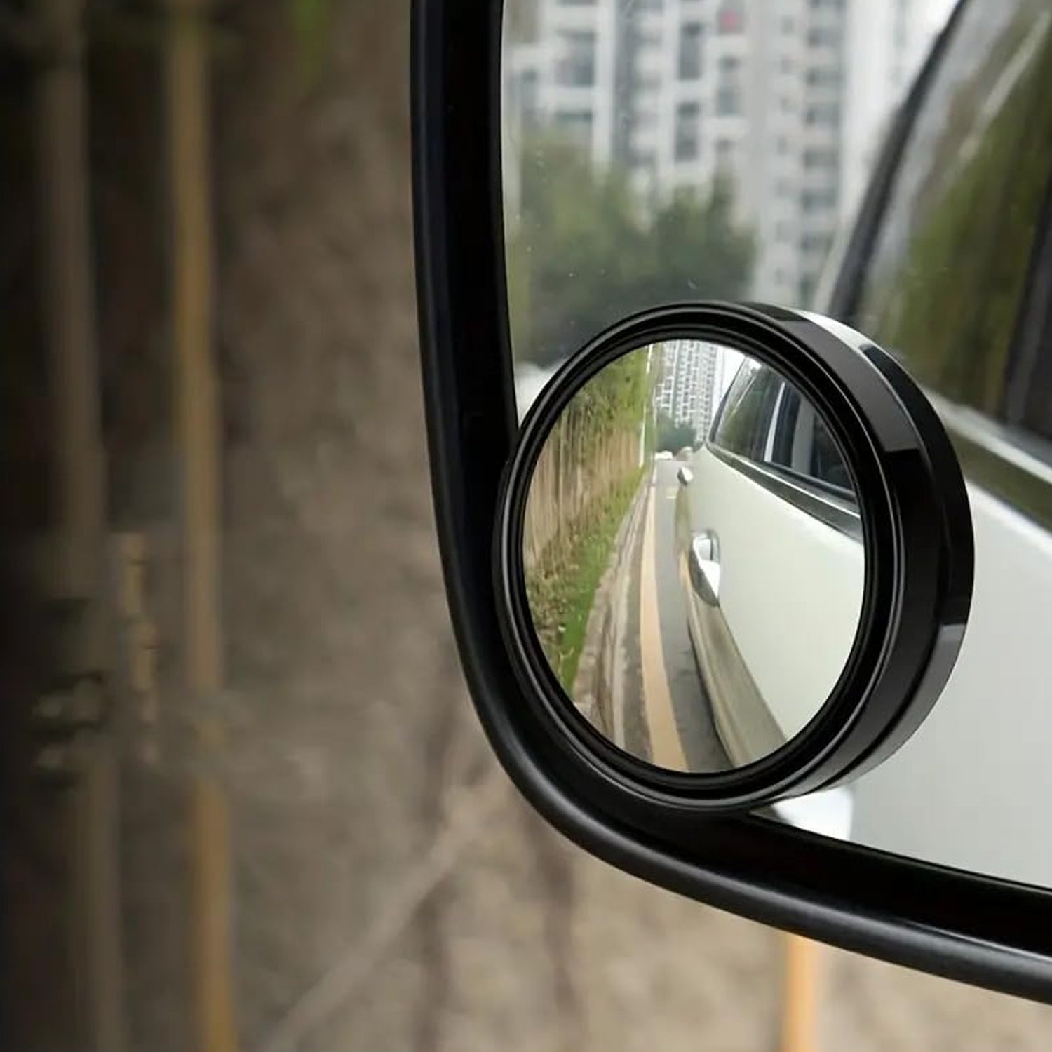 360DEGREE BLIND SPOT ROUND WIDE ANGLE ADJUSTABLE CONVEX REAR VIEW MIRROR - PACK OF 2 - Bhavnagar Deodap