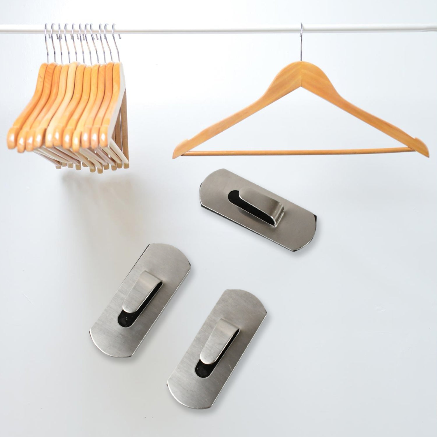 Self- Adhesive Hooks, Heavy Duty Wall Hooks Hangers Stainless Steel Waterproof Sticky Hooks for Hanging Robe Coat Towel Kitchen Bathroom and. - Bhavnagar Deodap