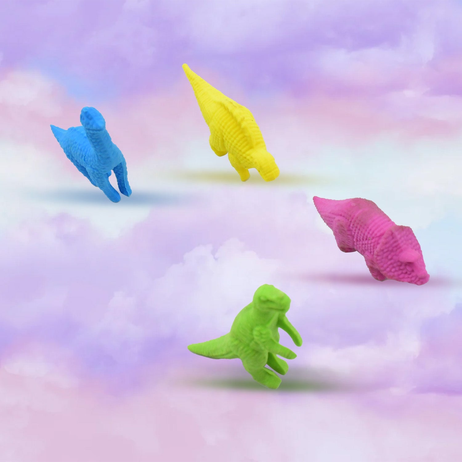 Small Dinosaur Shaped Erasers (4 Pc): Animal Erasers for Kids (School Supplies) - Bhavnagar Deodap