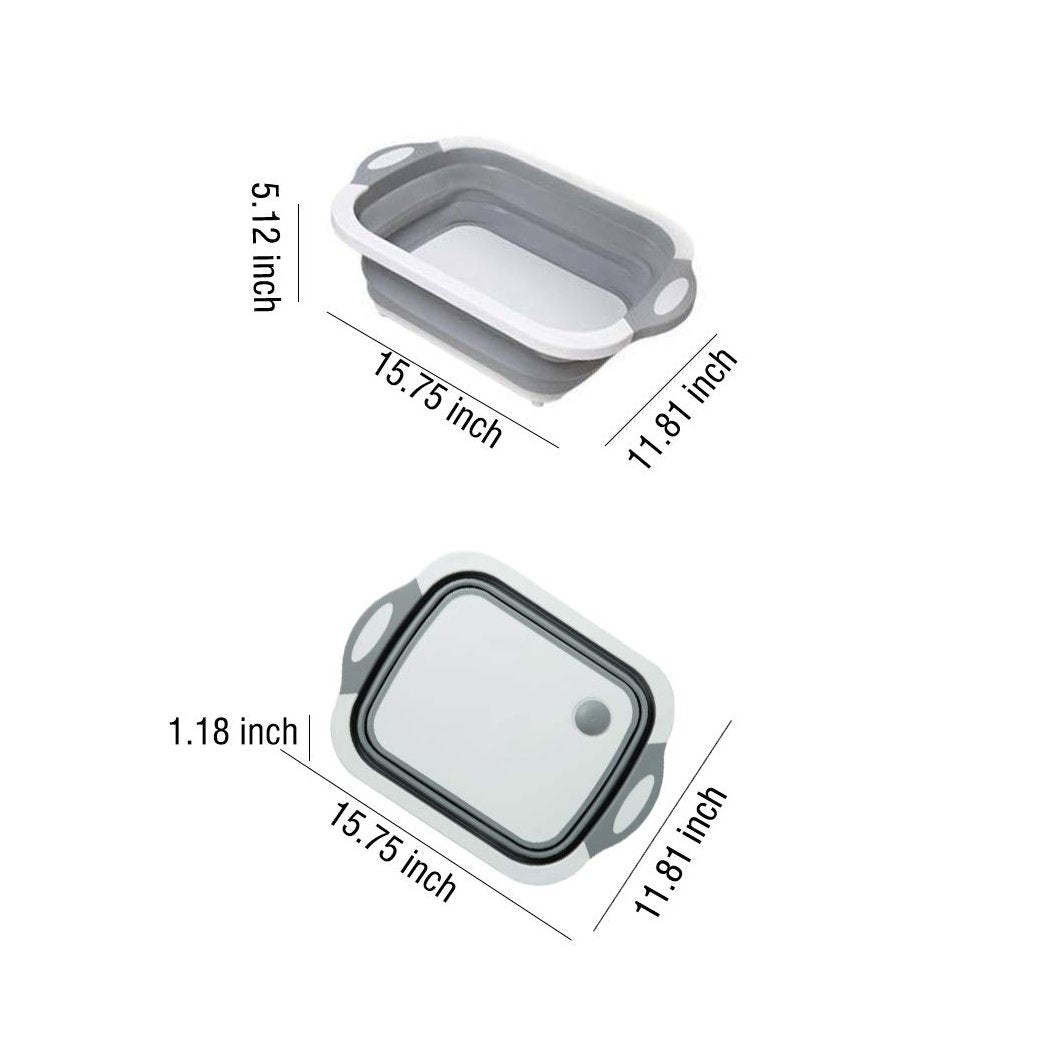 Foldable Chopping Board, Dish Rack, Washing Bowl & Draining Basket, 3in1 Multi-Function - Bhavnagar Deodap