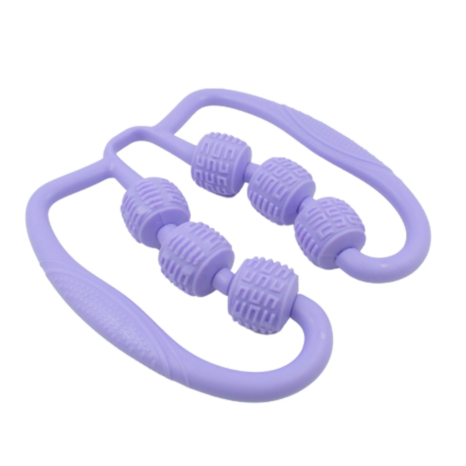 Muscle Massage Roller, 6 Wheels Relieve Soreness Leg Muscle Roller Fitness Roller Muscle Relaxer Massage Roller Ring Clip All Round Massaging Uniform Force Elastic PP Drop Shaped for Home Use (1 Pc) - Bhavnagar Deodap