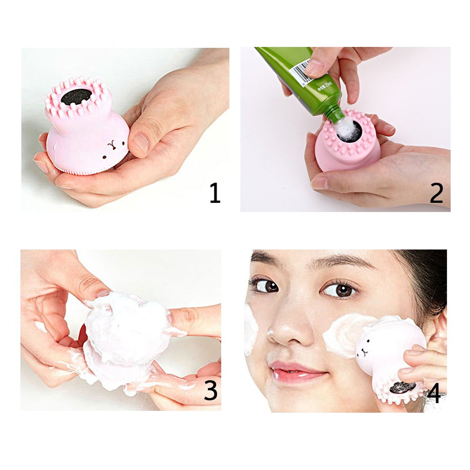 Facial Cleansing Brushes, Cute Octopus Shape Silicone Face Scrubber Massager Skincare Tool (1PC) - Bhavnagar Deodap