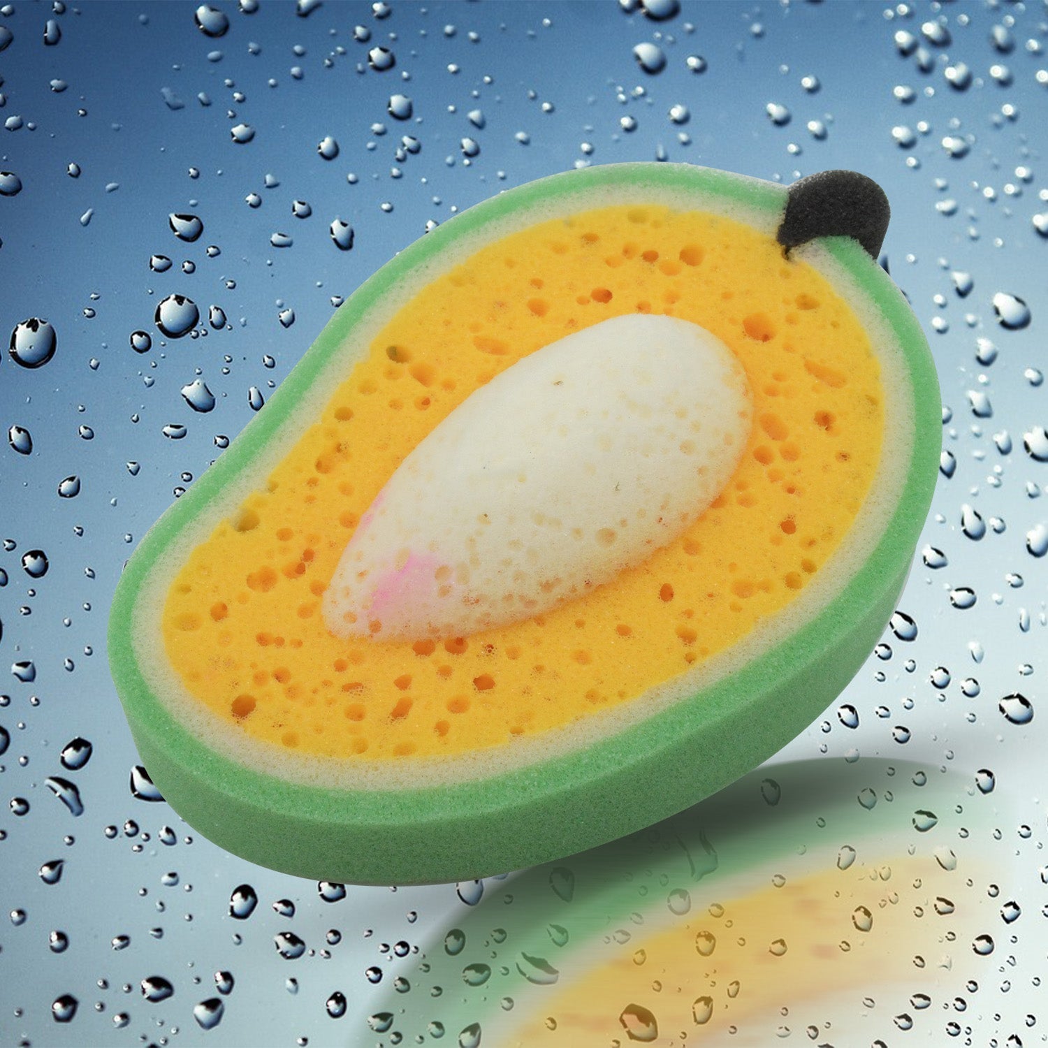 Multipurpose Mango Dish Sponge: Cleans Kitchen & Bath (Soft & Durable, 1 Pc) - Bhavnagar Deodap