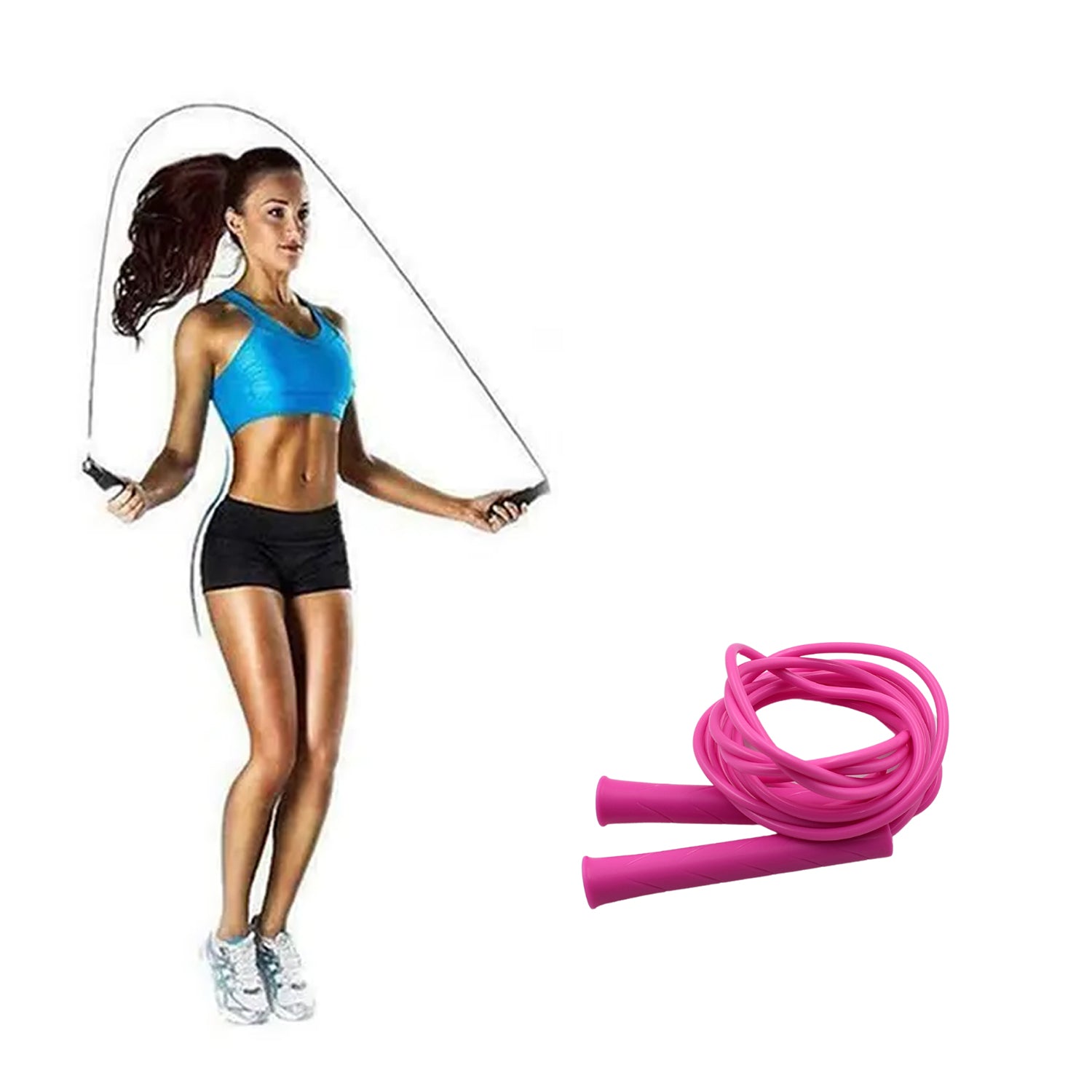 3m Plastic Adjustable Jump Rope: High-Speed Skipping, Crossfit, Fitness - Bhavnagar Deodap