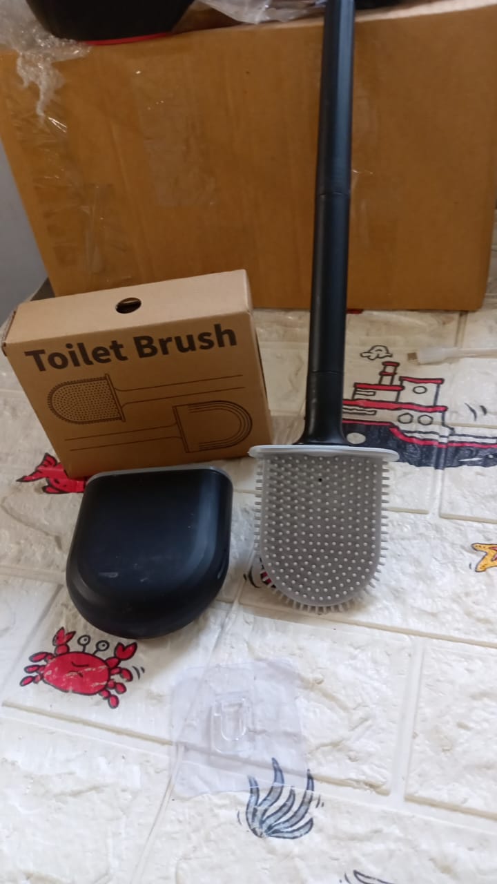 Silicone Toilet Brush with Holder Stand for Bathroom Cleaning - Bhavnagar Deodap