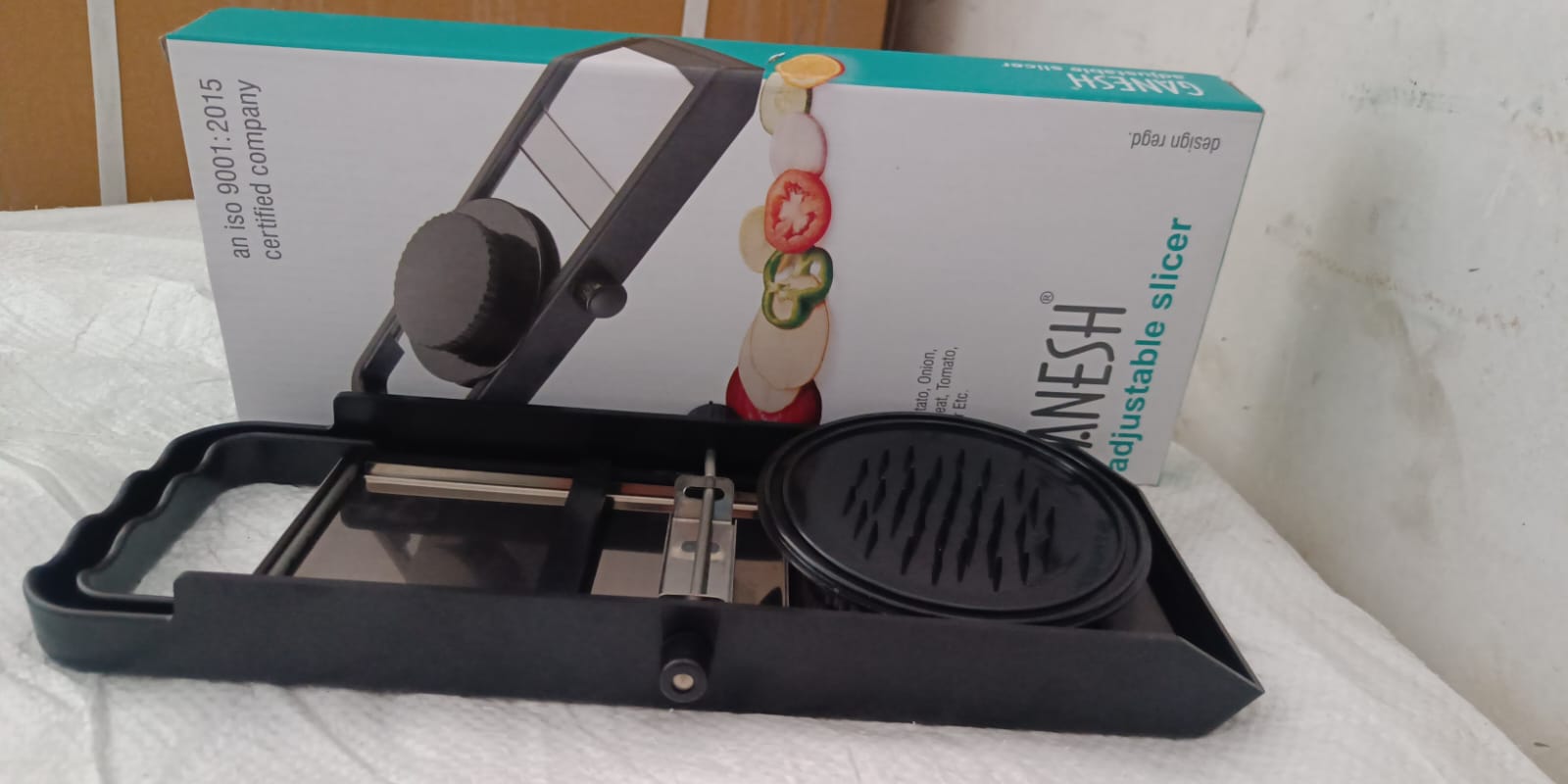 Ganesh Adjustable Plastic Slicer, 1-Piece, Black / Silver - Bhavnagar Deodap