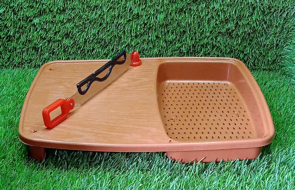 Thick Plastic Kitchen Chopping Cutting Slicing Tray with Holder - Bhavnagar Deodap