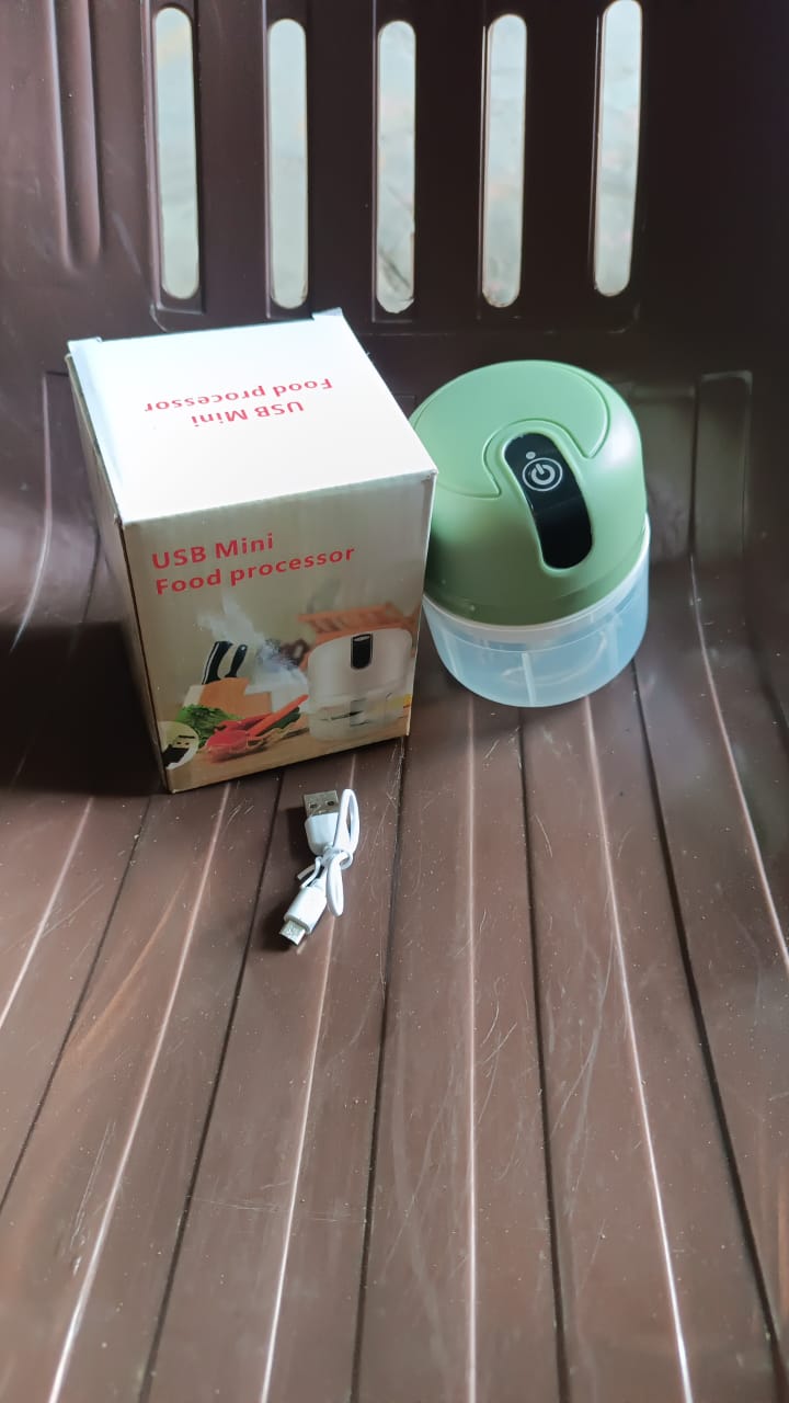Wireless USB Rechargeable Mini Electric Garlic Machine / Chopper 3 Blades (250Ml) - Bhavnagar Deodap