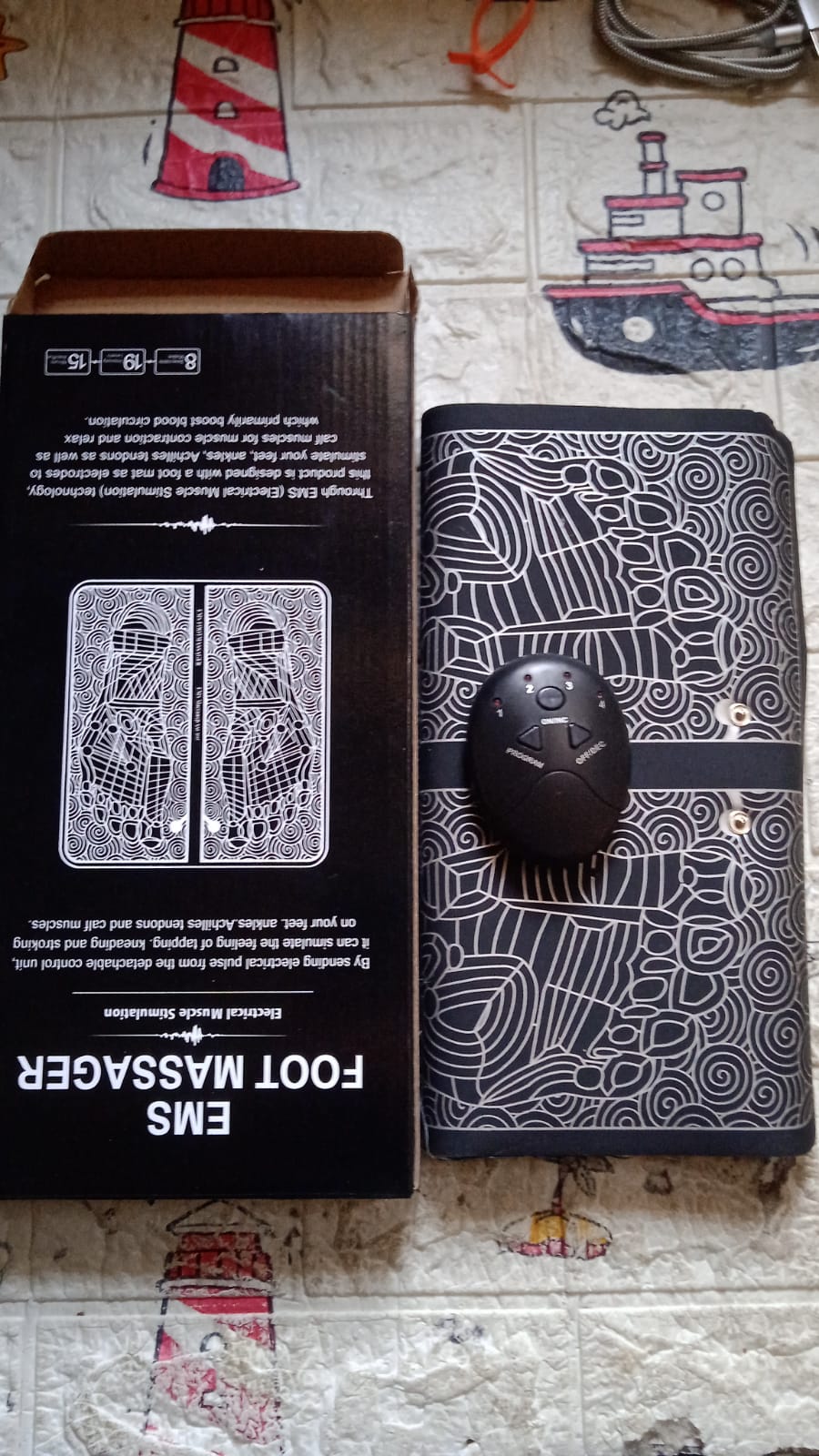 EMS Foot Massager, Electric Feet Massager, Deep Kneading Circulation Foot Booster for Feet and Legs Muscle Stimulator, Folding Portable Electric Massage Machine (Mix Design) - Bhavnagar Deodap