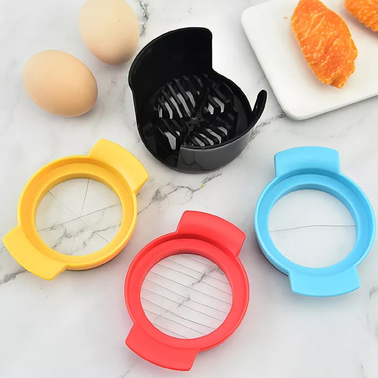 Egg Cutter Multifunctional 3 in 1 Stainless Steel Cutting Wire Cut Cutter-Durable Stainless Steel Wires. - Bhavnagar Deodap