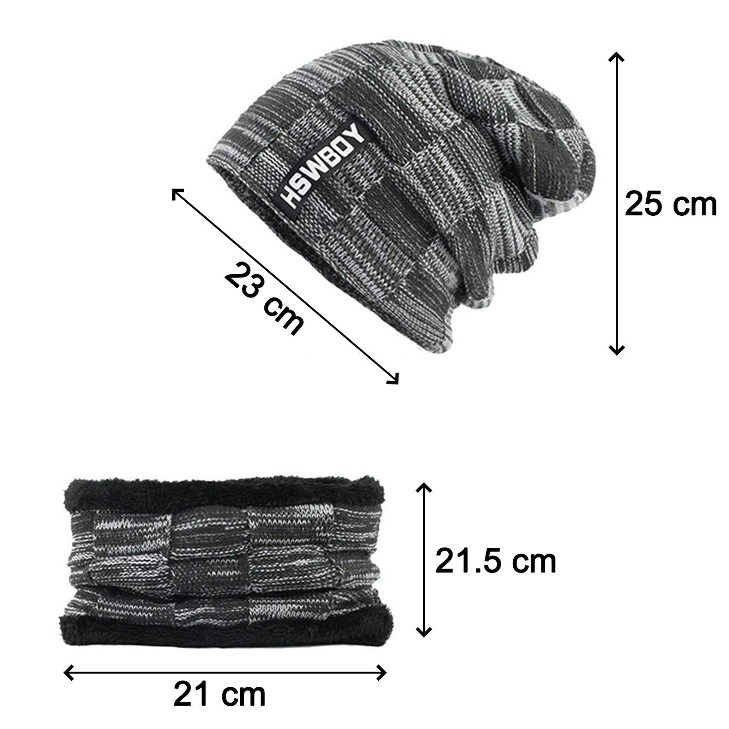Ultra Soft Unisex Woollen Beanie Cap Plus Muffler Scarf - Bhavnagar Deodap