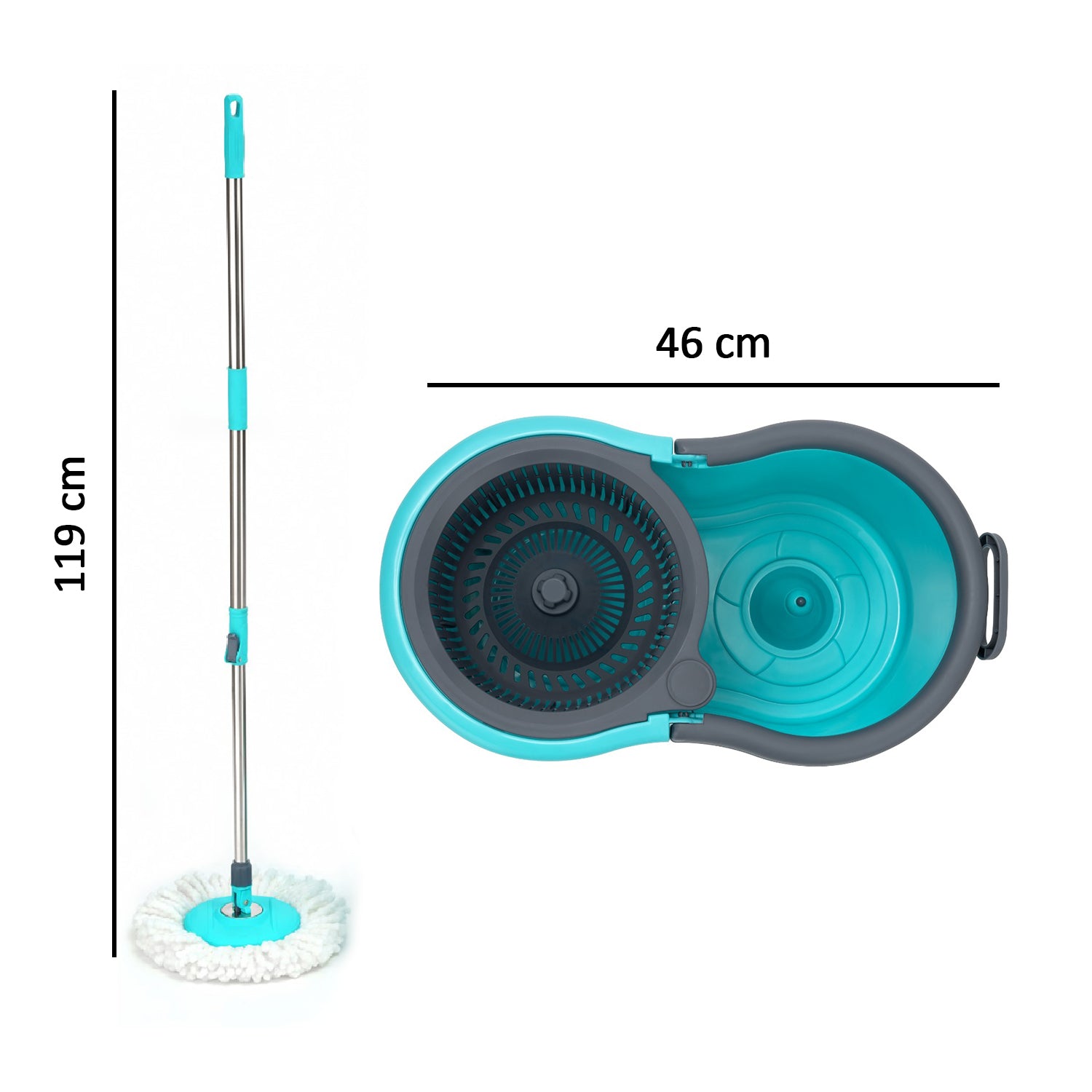 4941 Quick Spin Mop Plastic spin, Bucket Floor Cleaning, Easy Wheels & Big Bucket, Floor Cleaning Mop with Bucket 