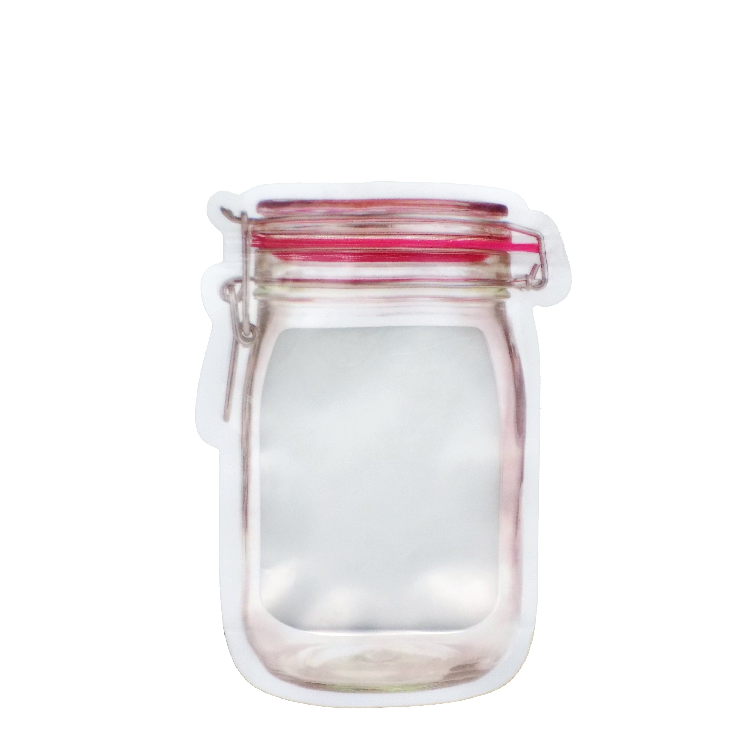 Reusable Airtight Seal Plastic Food Storage Mason Jar Zipper (500ml) - Bhavnagar Deodap