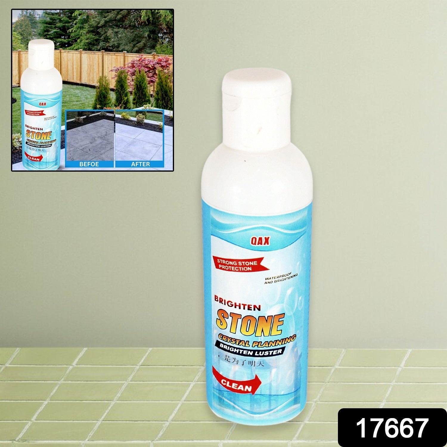 Stone Stain Remover Cleaner, Stone Crystal Plating Agent, Marble Stone Cleaner Polishes, Crystal Plating for Kitchen, Patio, Backyard Marble Cleaner and Polish (75 ML Approx / 1 pc) - Bhavnagar Deodap
