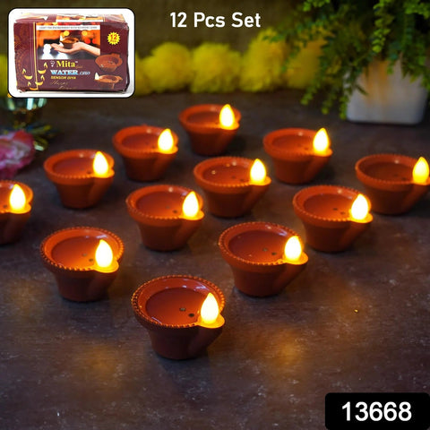 Water Sensor Diyas for Diwali Decoration (12 Pcs Set) - Bhavnagar Deodap