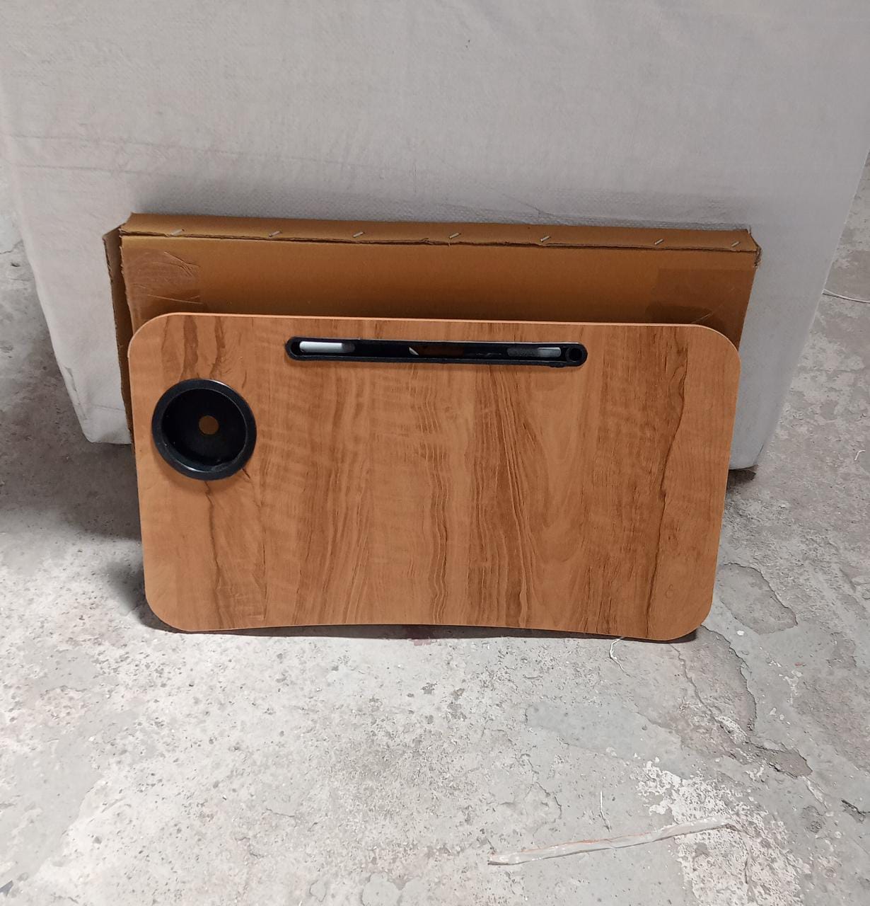 FOLDABLE BED STUDY TABLE PORTABLE MULTIFUNCTION LAPTOP TABLE LAPDESK FOR CHILDREN BED FOLDABLE TABLE WORK OFFICE HOME WITH TABLET SLOT & CUP HOLDER - Bhavnagar Deodap