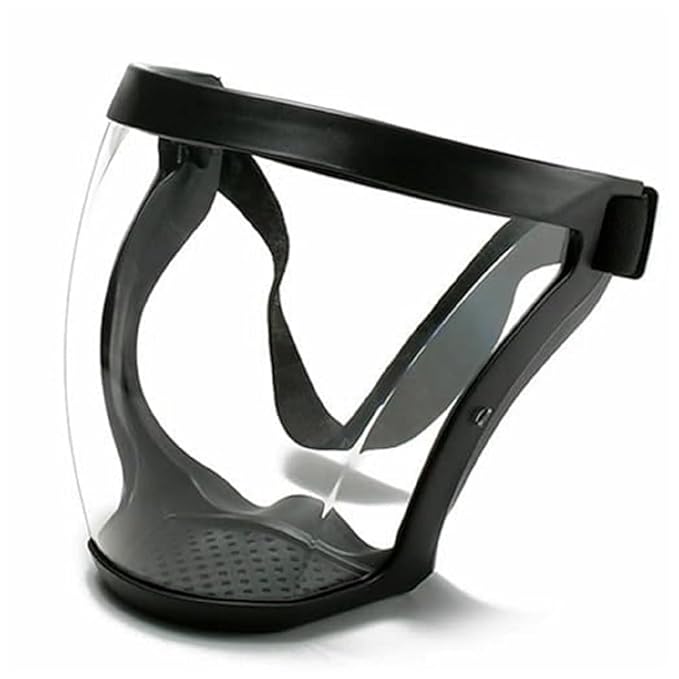 Anti-Fog Full Face Shield Upgraded, Impact & Wind Resistant Cycling Mask with Adjustable Fit, Transparent Protection for Outdoor & Kitchen Use, Heat & Blue Light Blocking - Bhavnagar Deodap