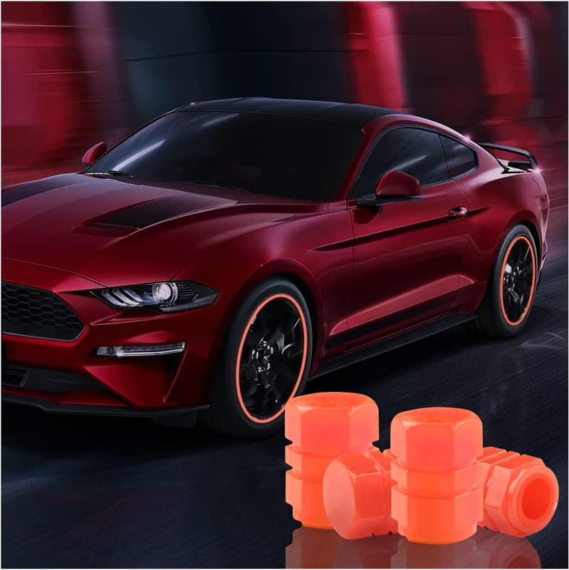 Tyre Valve Caps Luminous Glow Car Tire Air Stem Valve Cap Covers vaal cap ( 4 Pcs Mix Colour) - Bhavnagar Deodap