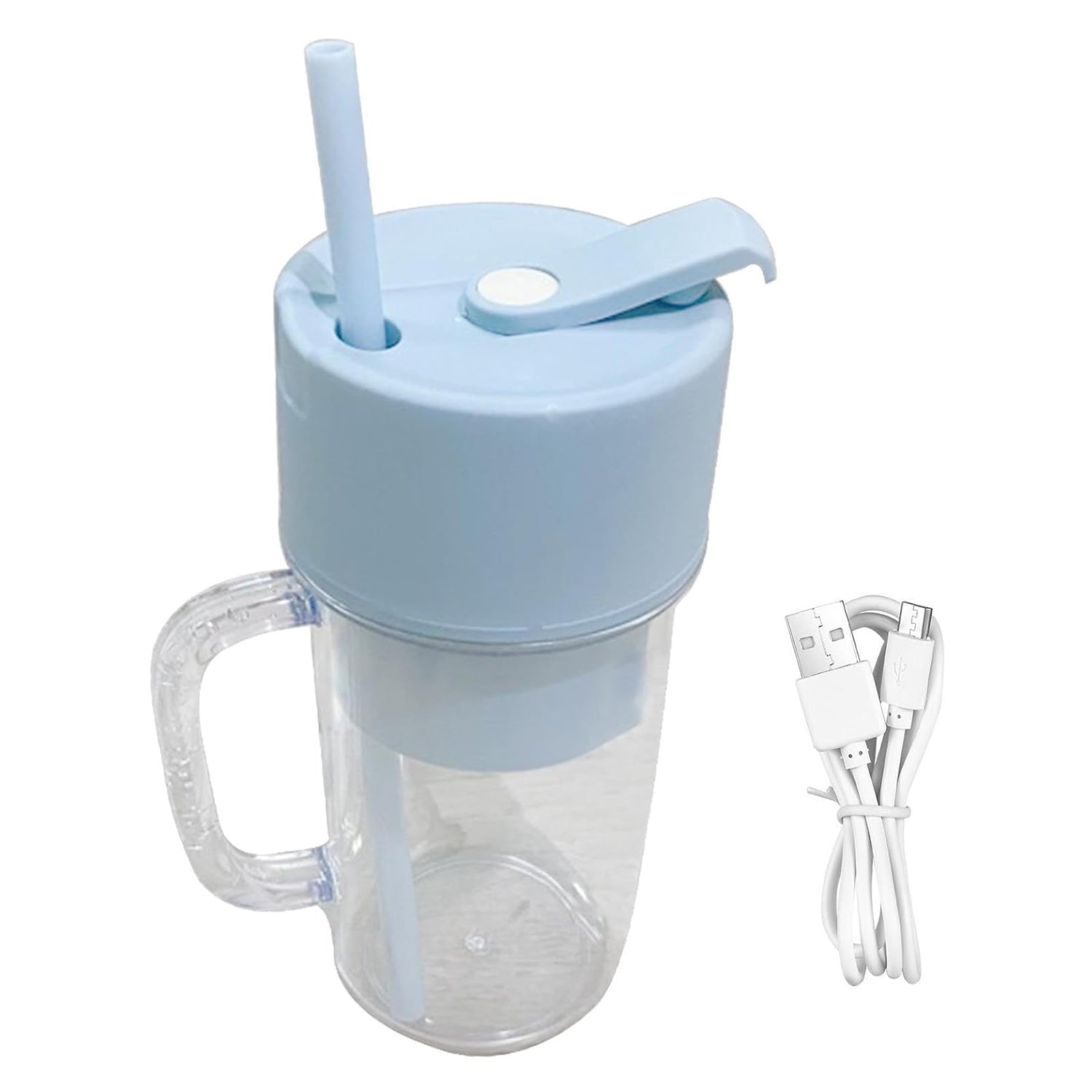 2 In1 Portable Crusher Juicer With Handle & Straw for Smoothie Sipper USB Rechargeable (340 ml) 6 Stainless Steel Blades Compact Juicer Mixer, Juicer Portable Fresh Juice Blender Portable Electric Juicer ( 340 ML ) - Bhavnagar Deodap