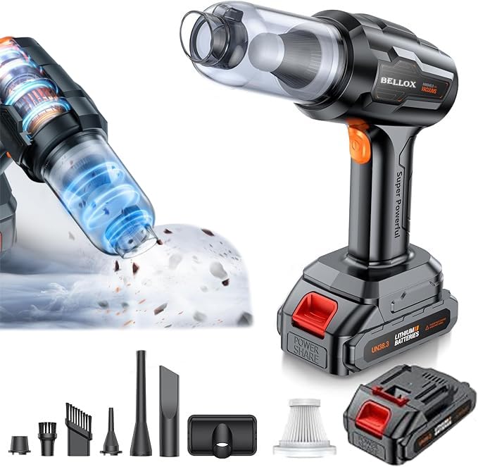 4 in 1 Vacuum with One Batteries Long Endurance, 18.5v/120w Mini Cleaner for Car, Home, Office, Pet