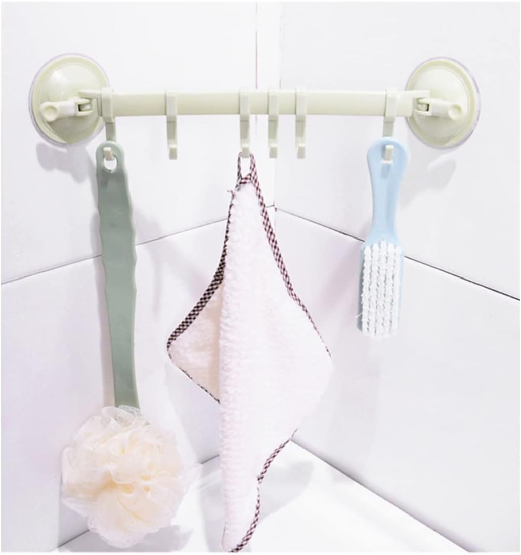 Towel Bar, Towel Holder with Moveable Hooks, Utensil Hanger in Kitchen I Bathroom, No Drill Easy to Install Hanging Rack - Bhavnagar Deodap