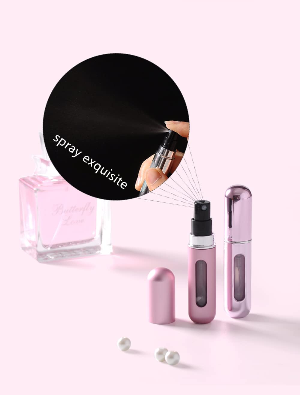 Portable Mini Perfume Refillable Atomizer Container, Portable Perfume Spray Bottle, Travel Perfume Scent Pump Case Fragrance Empty Spray Bottle for Traveling and Outgoing(5 ml) - Bhavnagar Deodap