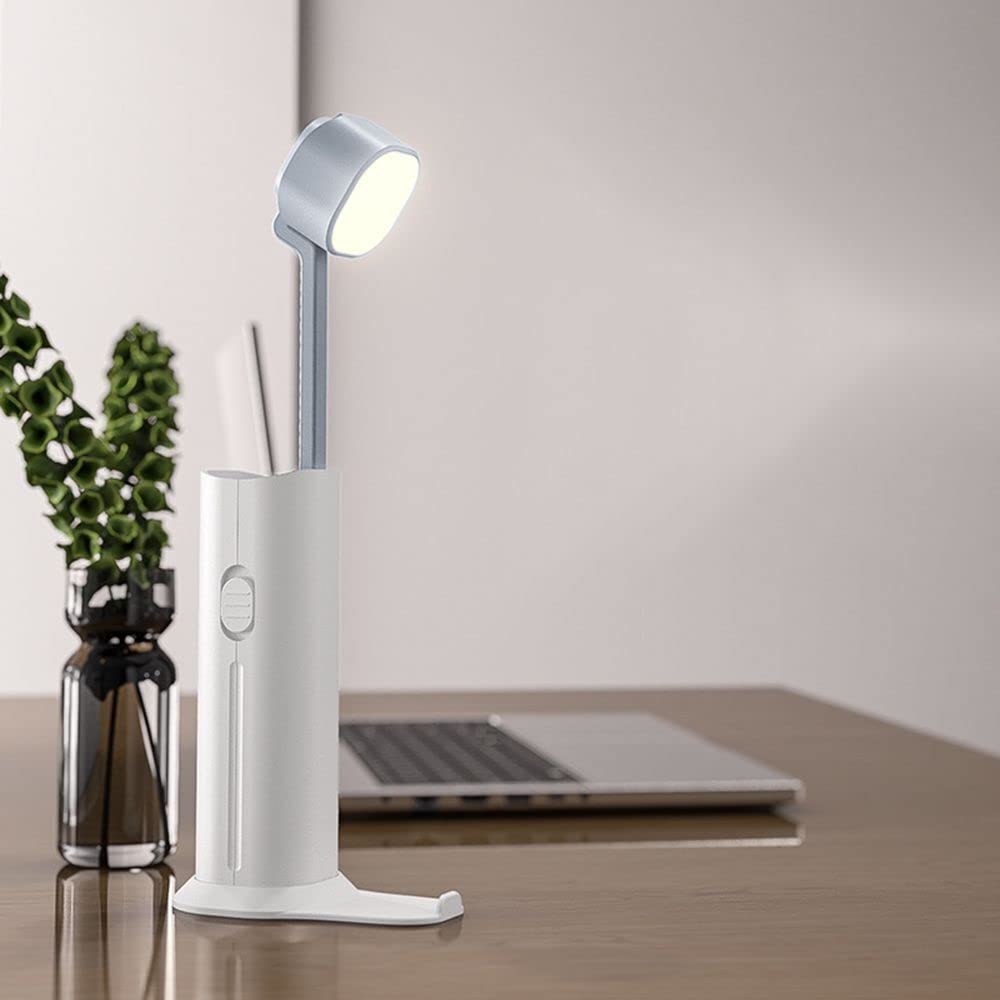 4 in 1 Creative desk Lamp, Rechargeable LED Table Flashlight Eye Protection Table Lamp Power Bank Handheld Desk Night Lamp Portable Torch Light with Adjustable Light Head for Home Kids Room Bedroom Office - Bhavnagar Deodap