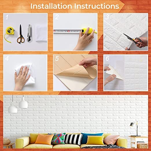 Design Wallpaper 3D Foam Wallpaper Sticker Panels I Ceiling Wallpaper For Living Room Bedroom I Furniture, Door I Foam Tiles (Size - 73x70 cm) - Bhavnagar Deodap