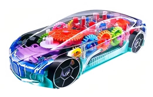 3D Transparent Mechanical Car Toy for Kids with Gear Technology 3D Light Musical Sound & 360 Degree Rotation - Bhavnagar Deodap