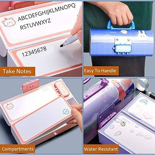 Suitcase Style Password Lock Case, Multi-Layer Stationary Organizer for Kids, Return Gift, Pink