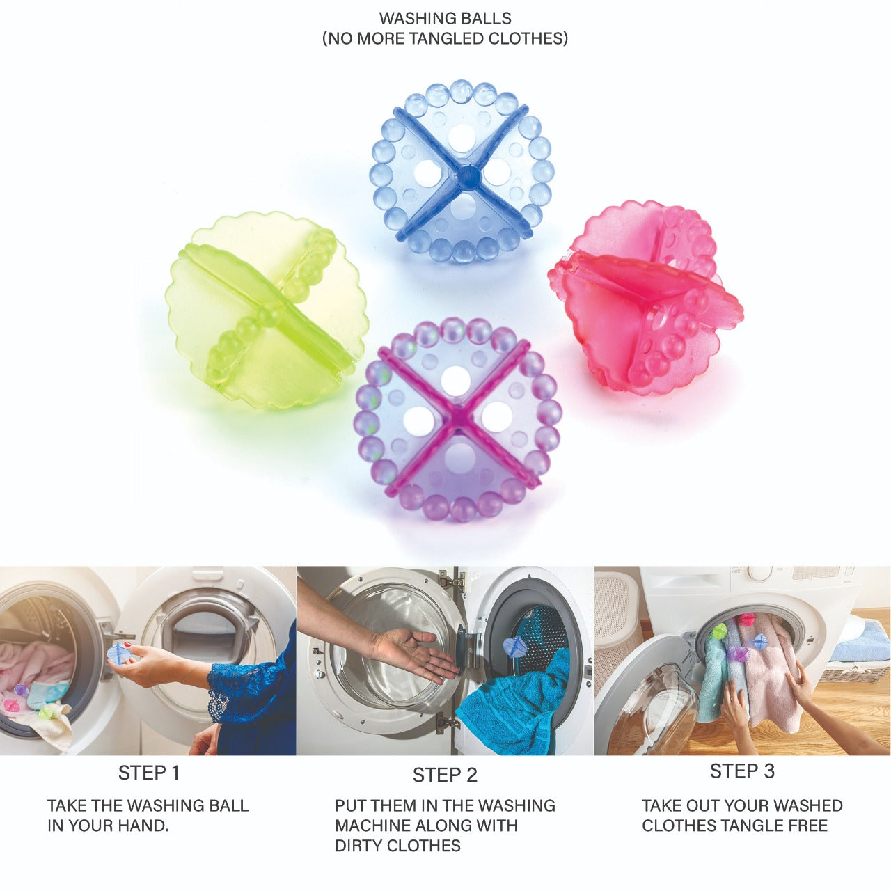 Laundry Washing Ball, Wash Without Detergent (4pcs) - Bhavnagar Deodap