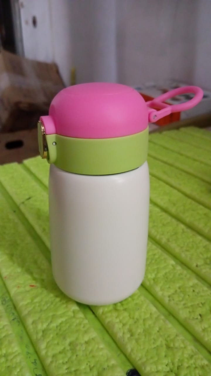 Double walled Stainless Steel Water Bottle & push button Open (350 ML Approx) - Bhavnagar Deodap