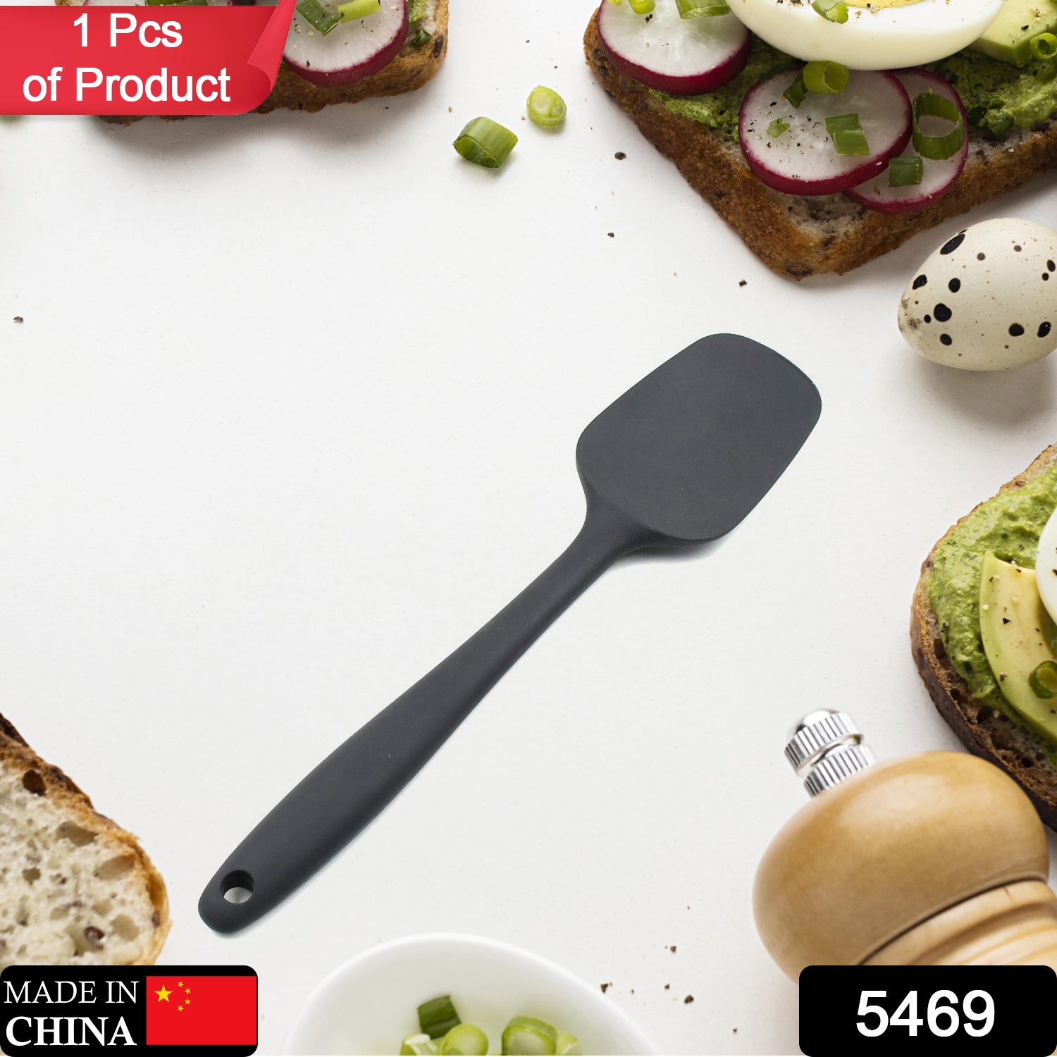 Silicone Spoon Spatula - Non-Stick Rubber Spatula, Scooping and Scraping - Dishwasher Safe and High Heat Resistant (27 cm) - Bhavnagar Deodap
