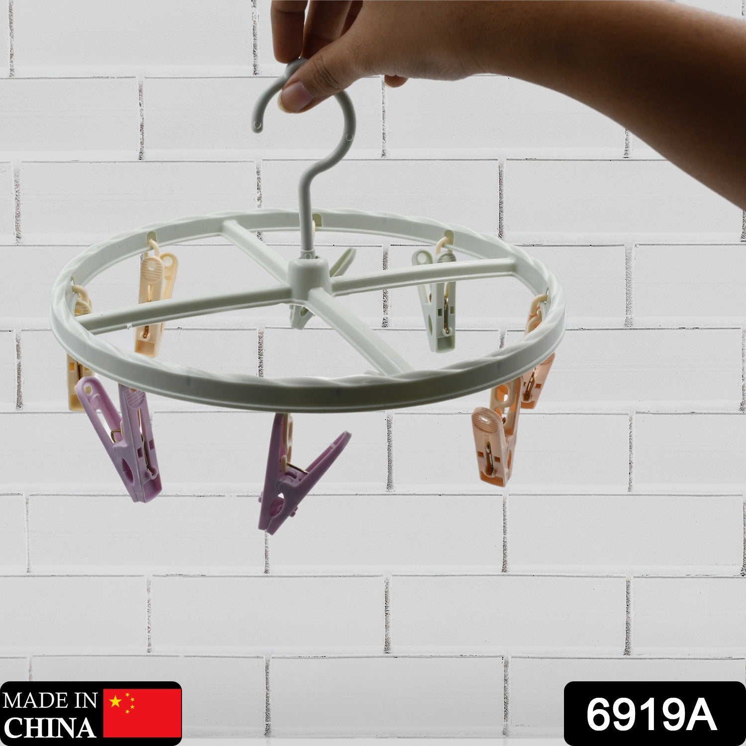 Clothespin Rack Laundry Drying Rack, Clothes Hangers with 8 Clips, Clip Hanger Drip Hanger for Drying Underwear, Baby Clothes, Socks, Bras, Towel, Cloth Diapers, Gloves - Bhavnagar Deodap