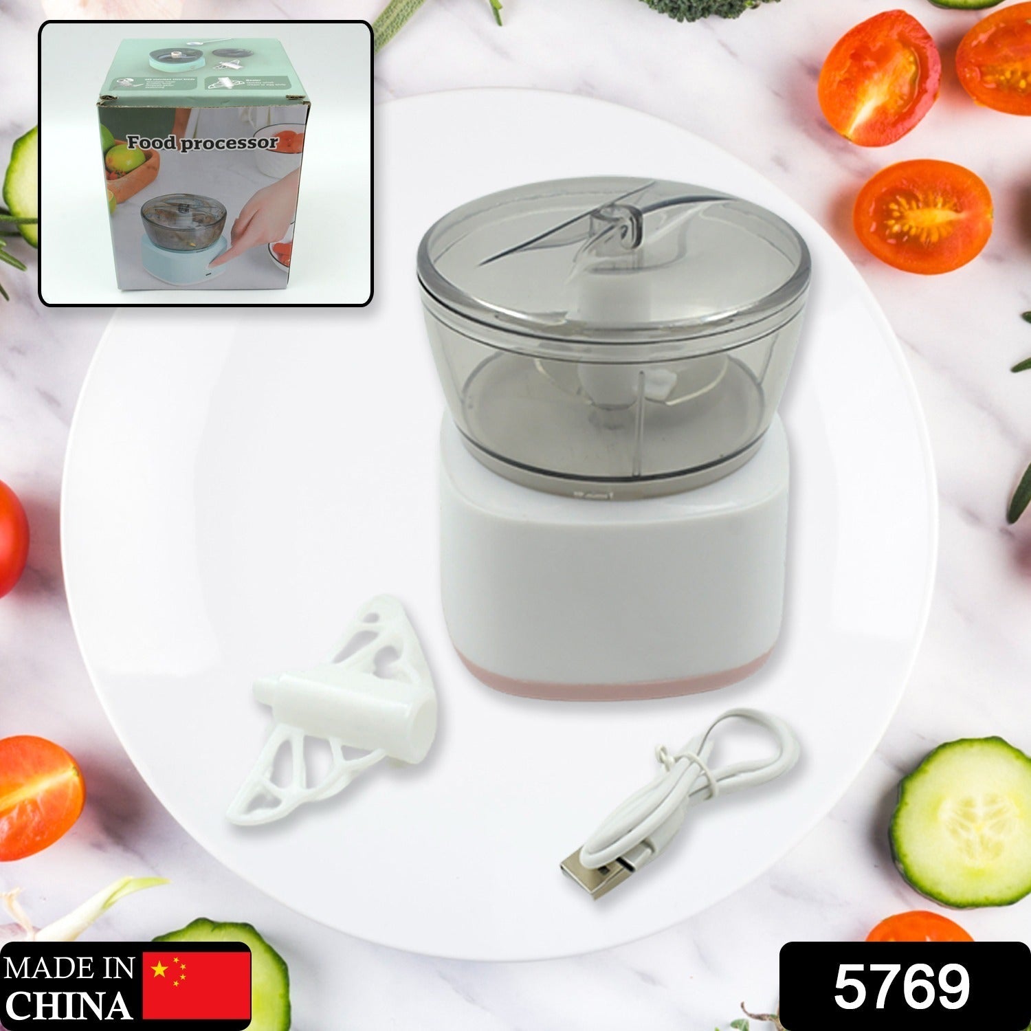 Portable Mini Food Processor Chopper Electric Veggie Chopper 3 Blades With Charching Cable Type C, Vegetable Chopper, Garlic Chopper Food Grinder for Chopping Ginger, Pepper Chili, Onion, Fruit, Meat - Bhavnagar Deodap