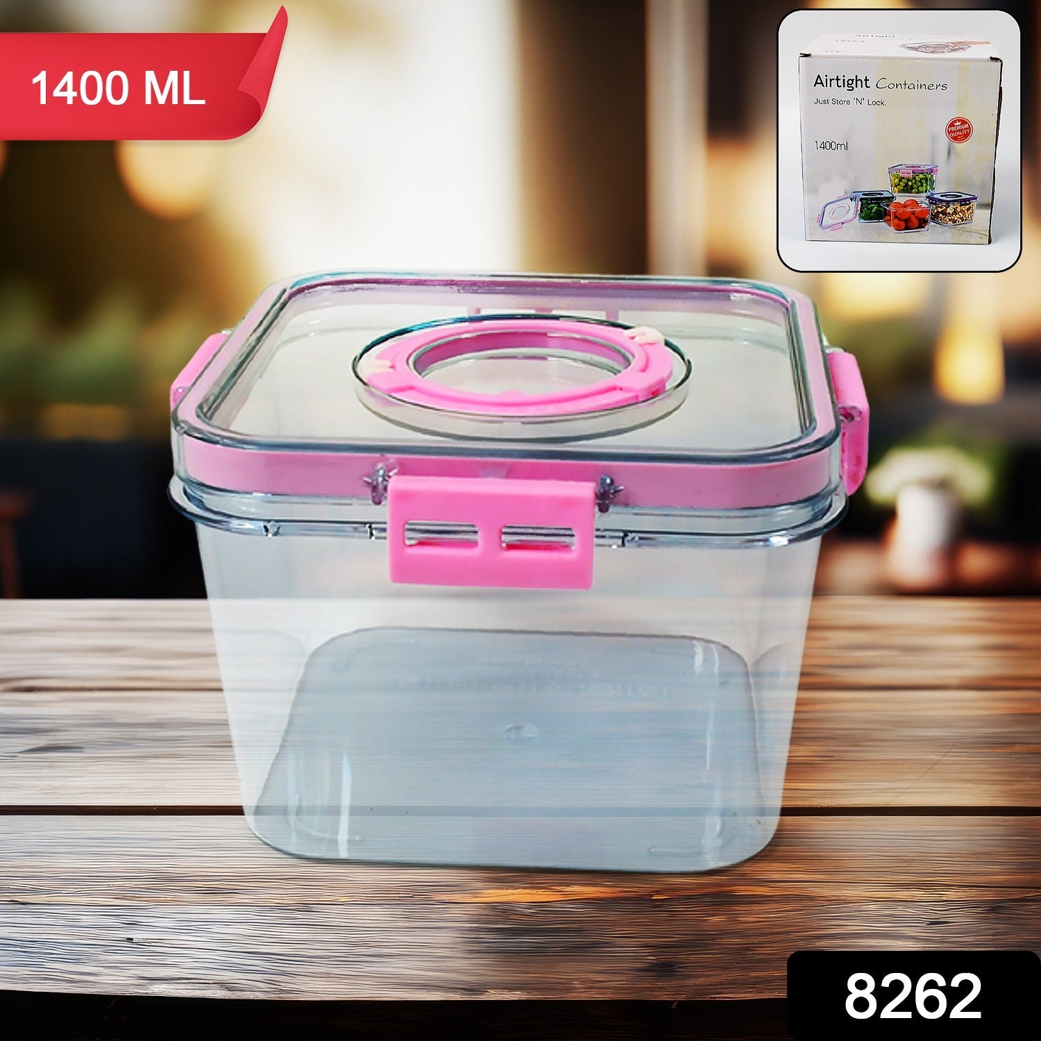 High Quality Plastic Food Storage Container Clear Washable Refrigerator Food Box Food Container Fruit Box Container with Lid (1400 ML) - Bhavnagar Deodap