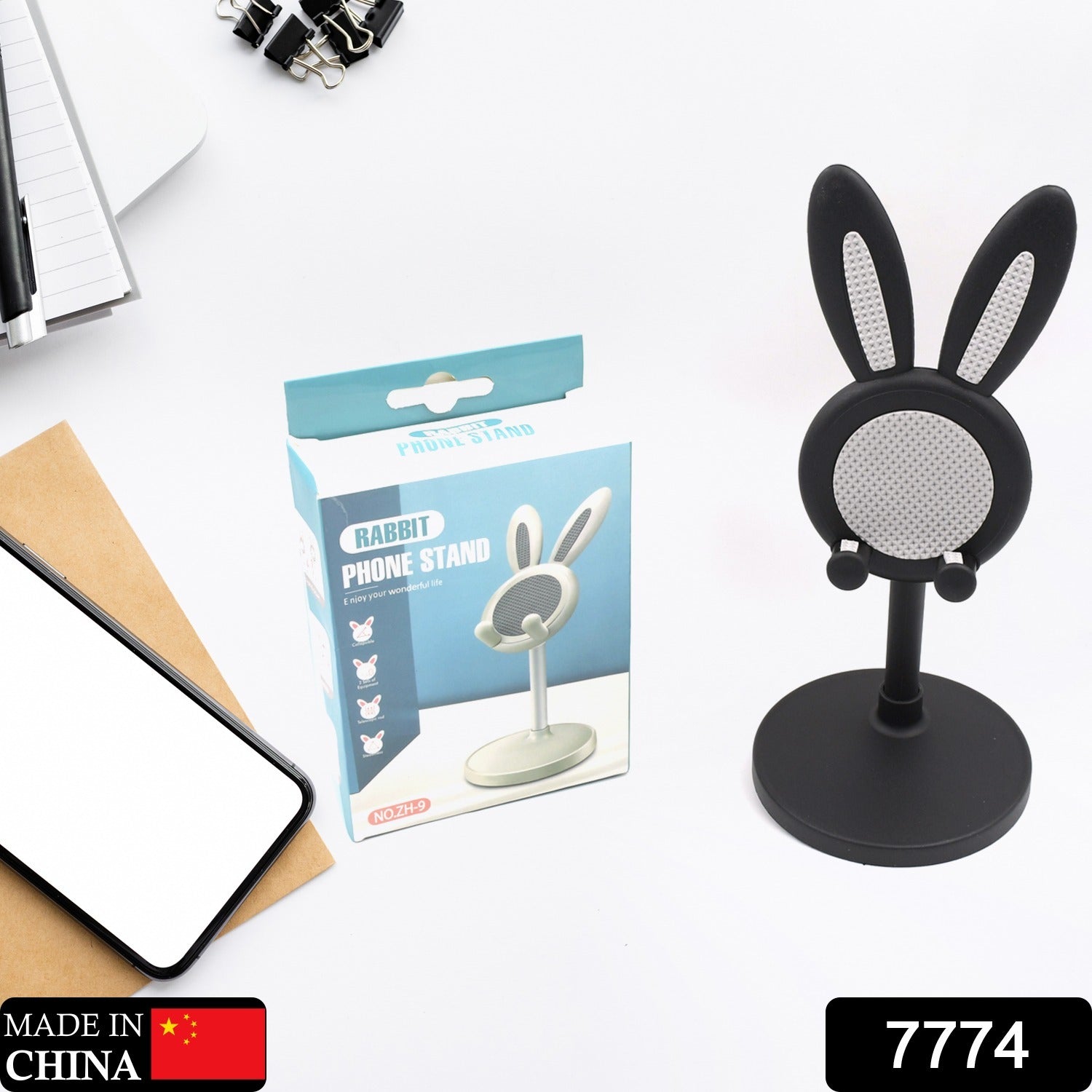 Cute Bunny Phone Stand, Angle Height Adjustable Phone Stand for Desk, Kawaii Phone Holder Desk Accessories, Easter Bunny Gifts Favor for Girl & Boys Accessories for Phone, Tablet, Easter Gifts Favors - Bhavnagar Deodap