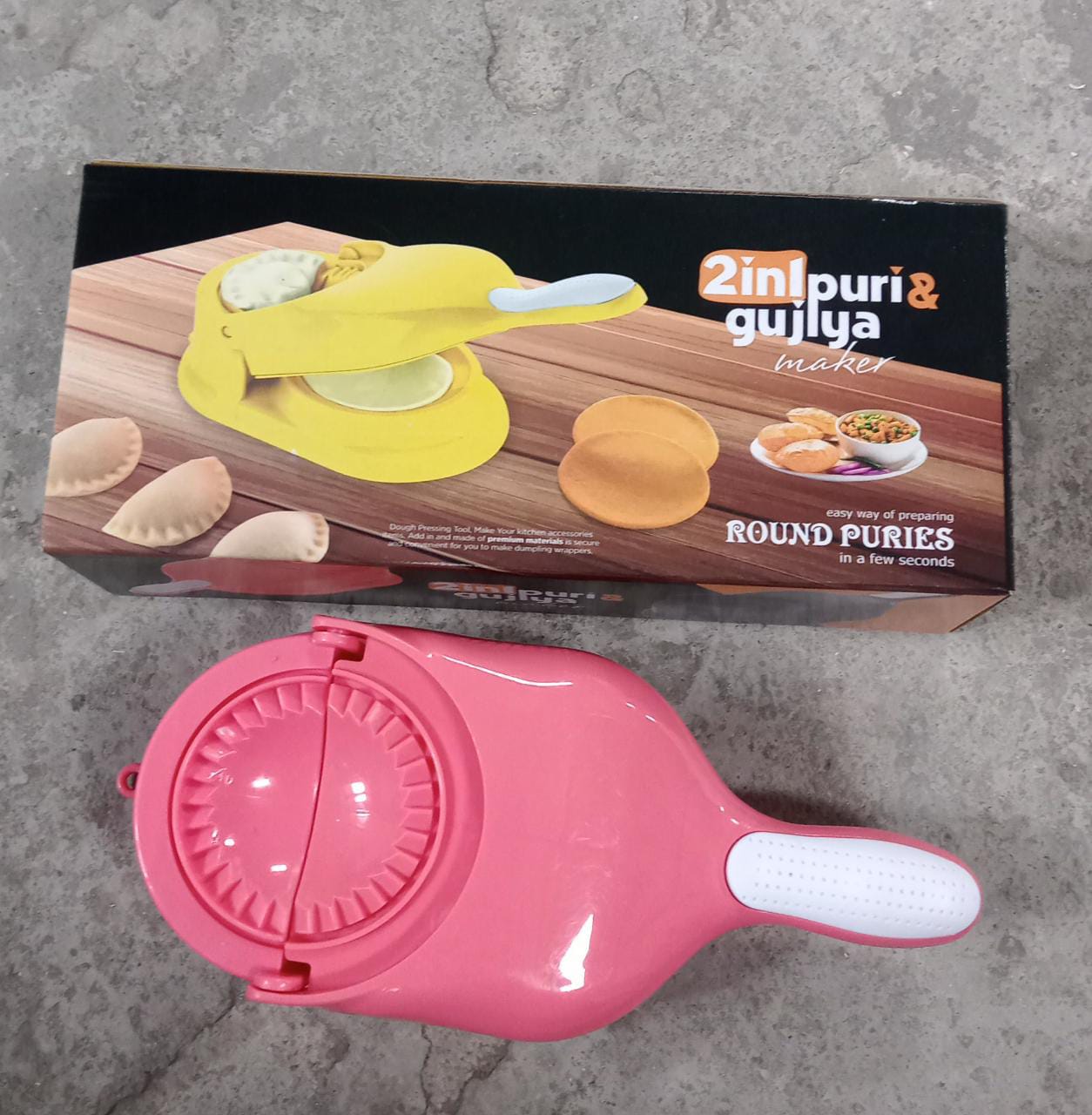 Dumpling Press Mould for Gujiya , Ghughra , Momos Making, 2 in 1 Dumpling Maker Mould Machine, Kitchen Dumpling Making Tool - Bhavnagar Deodap