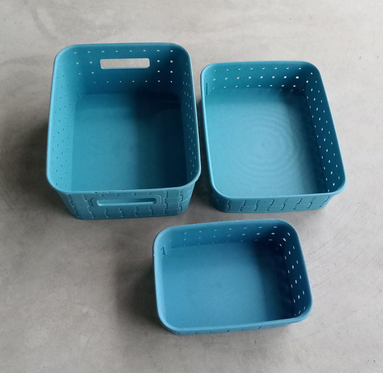 Smart Baskets for Storage(Set of 3) Sky Blue - Bhavnagar Deodap