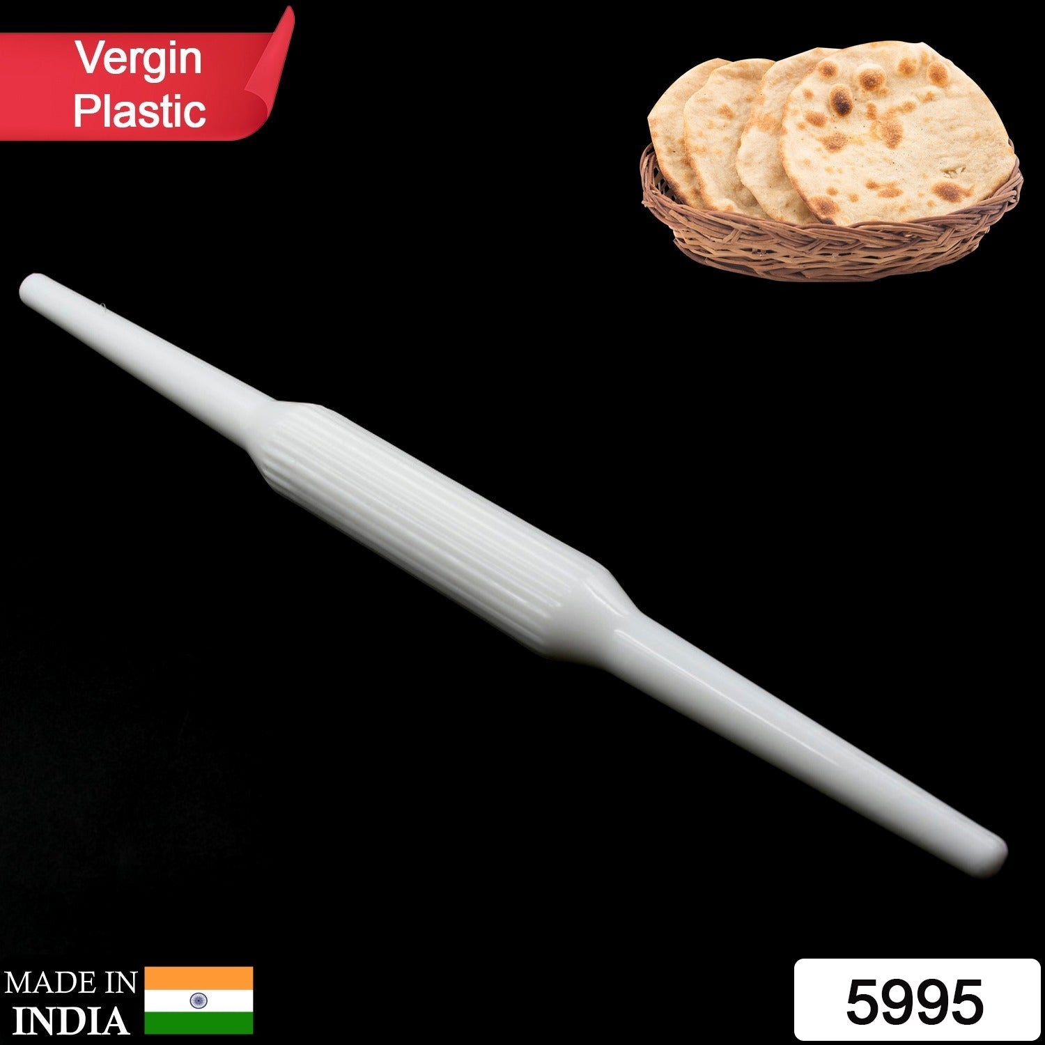 Kitchen Plastic Vergin Belan / Rolling Pin for Roti / Chapati High Quality Kitchen Tool (1Pc) - Bhavnagar Deodap