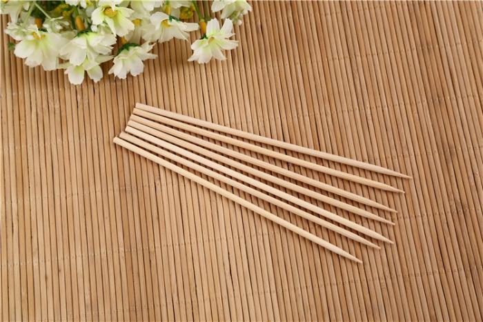 Camping Wooden Color Bamboo BBQ Skewers Barbecue Shish Kabob Sticks Fruit Kebab Meat Party Fountain Bamboo BBQ Sticks Skewers Wooden (20cm) - Bhavnagar Deodap