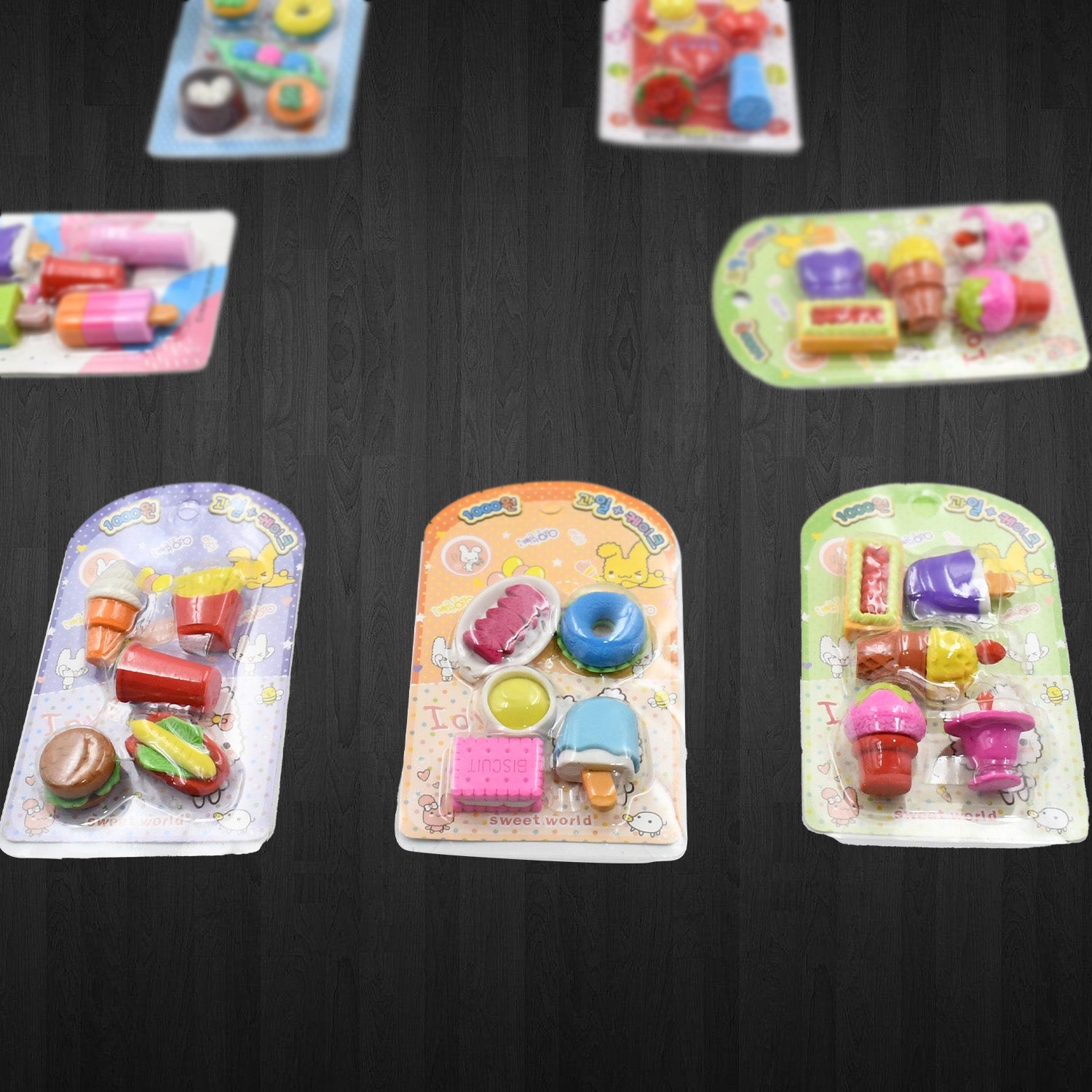 Mix Design 1Set Fancy & Stylish Colorful Erasers for Children Different Designs & Mix, Eraser Set for Return Gift, Birthday Party, School Prize (1Set) - Bhavnagar Deodap