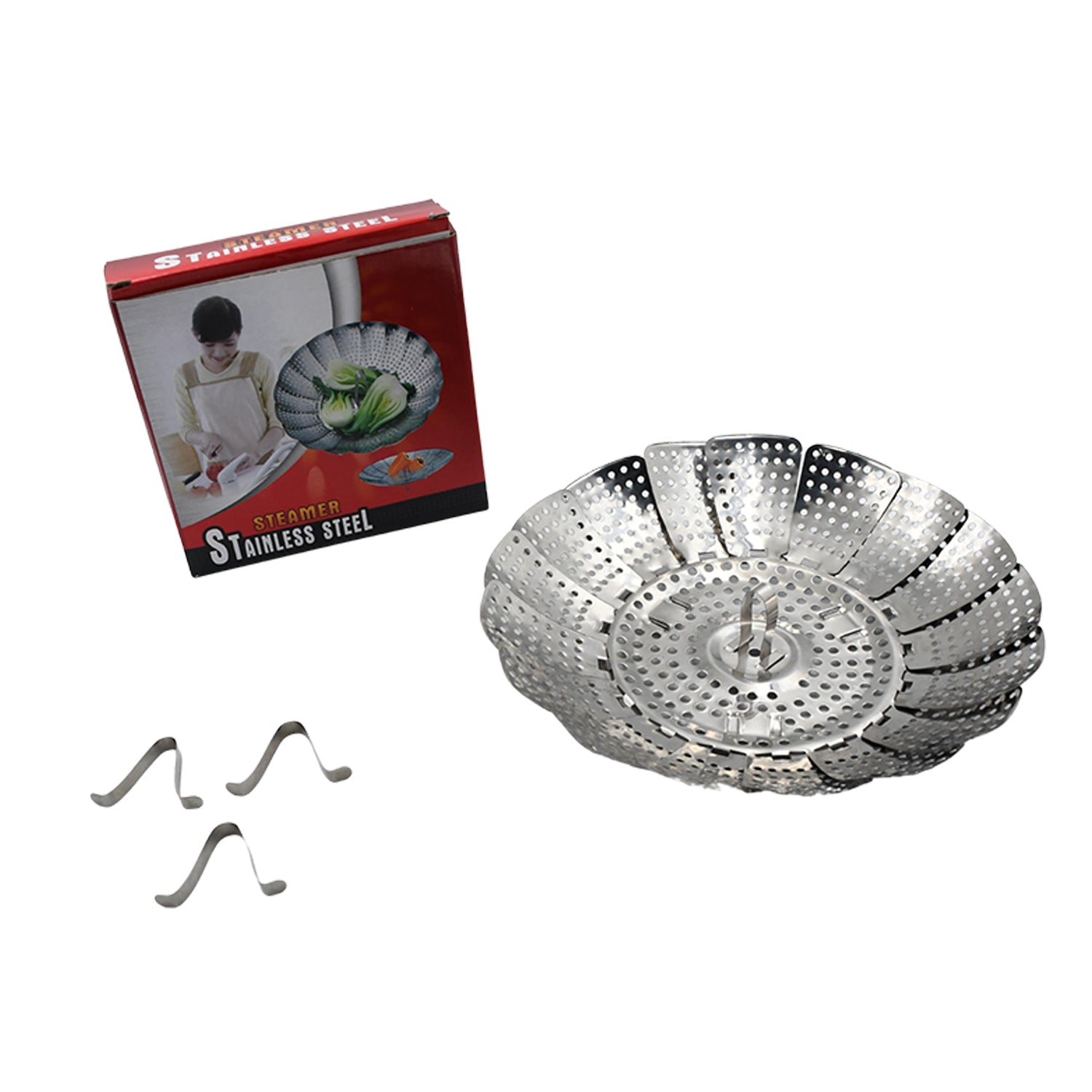 Unique Design Stainless-Steel Heaviest vegetable ,Cooking Foldable Steamer Basket for Kitchen Utensils/Dish Drying Rack/Plate Stand/ Basket - Bhavnagar Deodap