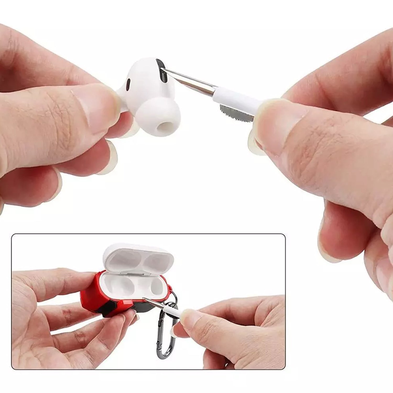 3 In 1 Earbuds Cleaning Pen For Cleaning Of Ear Buds And Ear Phones Easily Without Having Any Damage. - Bhavnagar Deodap