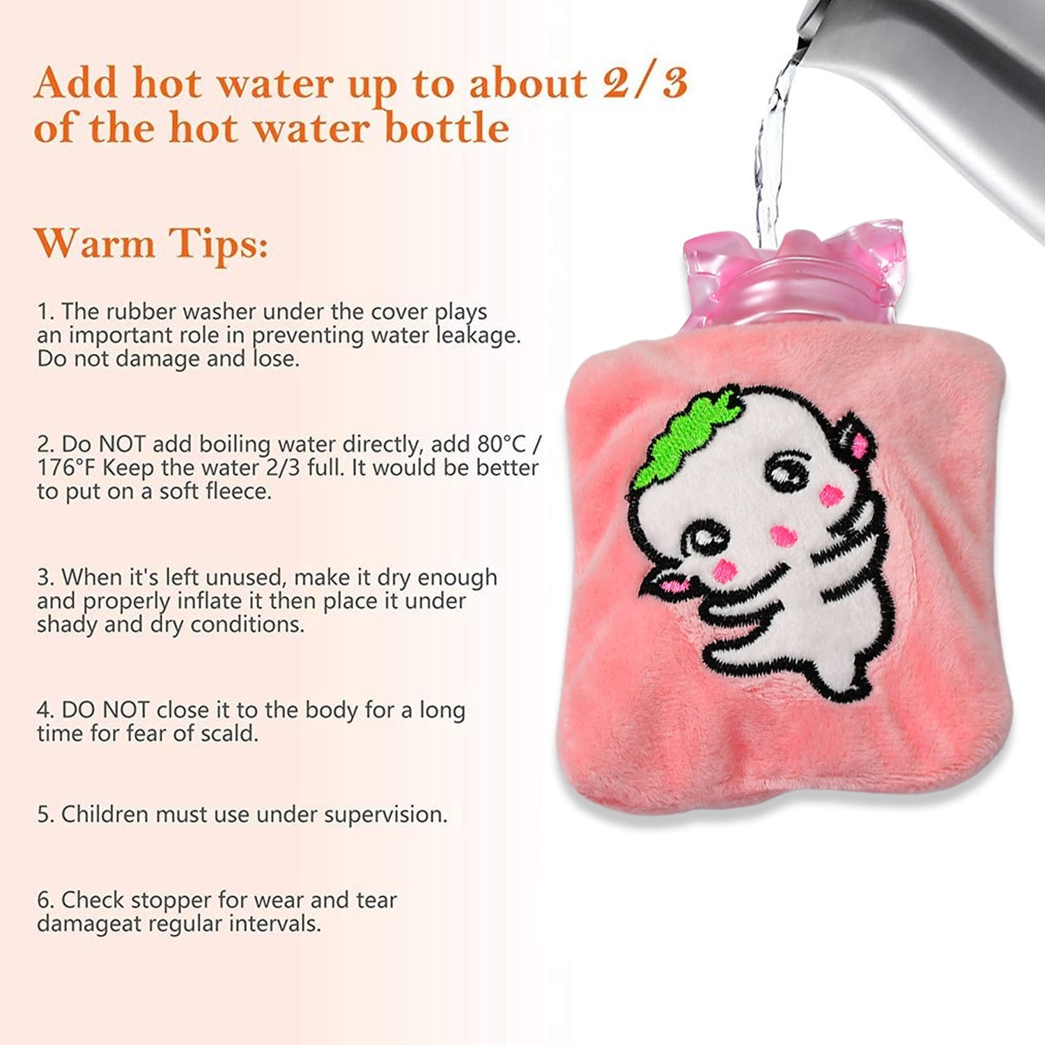 Pink Cartoon Small Hot Water Bag with Cover for Pain Relief - Bhavnagar Deodap