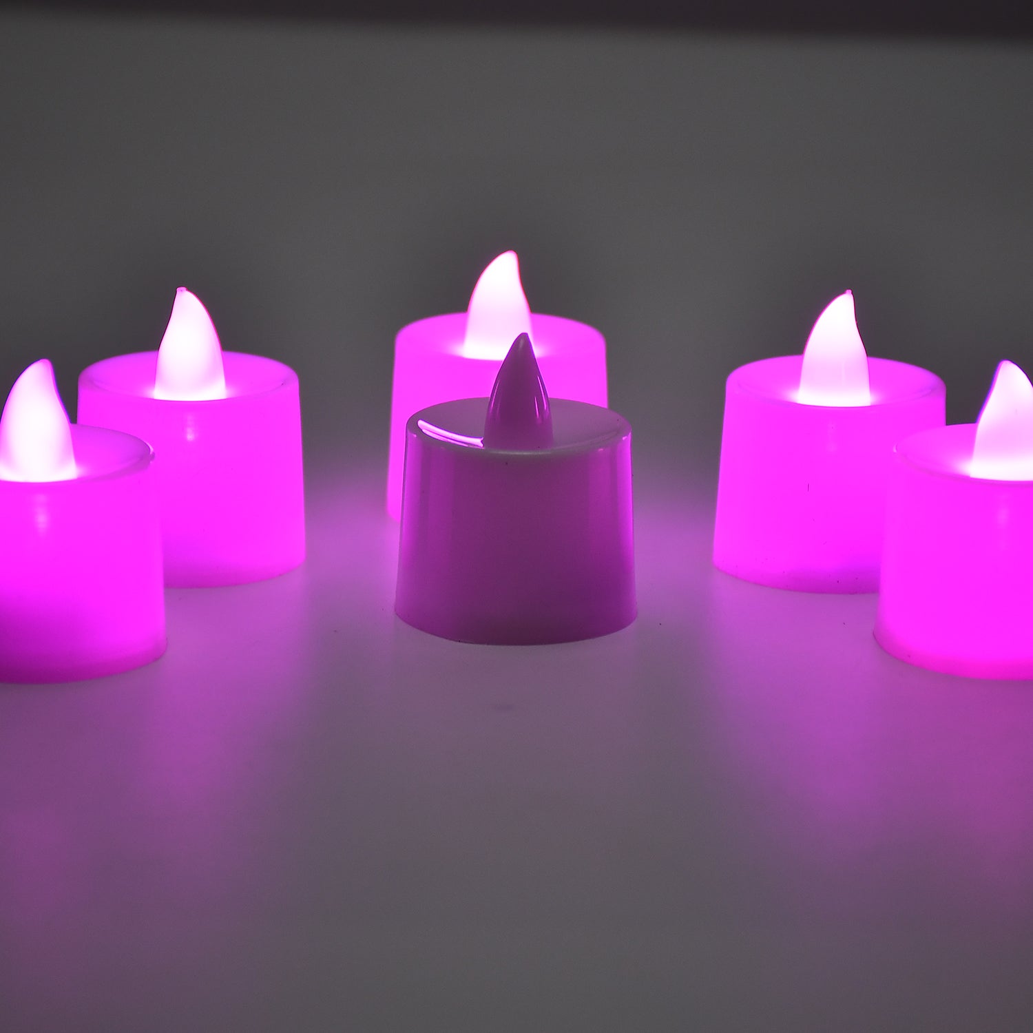 6632 Pink Flameless LED Tealights, Smokeless Plastic Decorative Candles - Led Tea Light Candle For Home Decoration (Pack Of 24) 