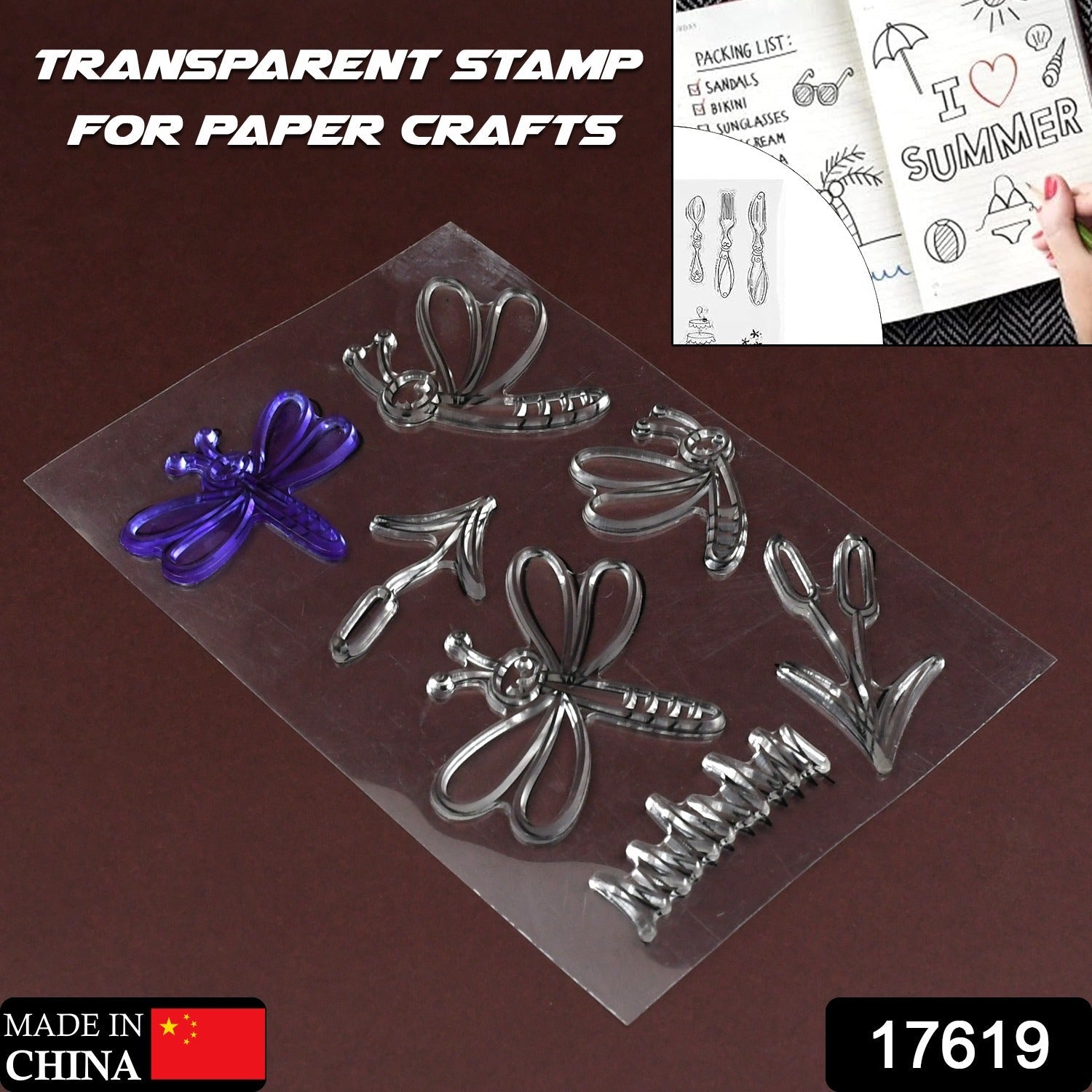 Reusable Rubber Stamp, TPR Stamp DIY Accessories Good Stamping Effect DIY Transparent Stamp Stick Repeatedly for Envelope for Diary for Invitation Letter, Photo Album Decoration for Paper Crafts (Mix Design / 1 Set) - Bhavnagar Deodap