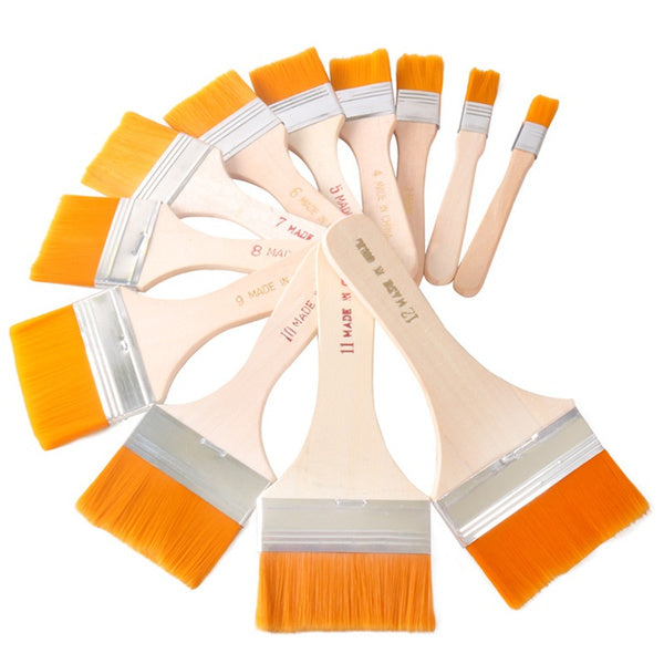Artistic Flat Painting Brush - Set of 12 - Bhavnagar Deodap