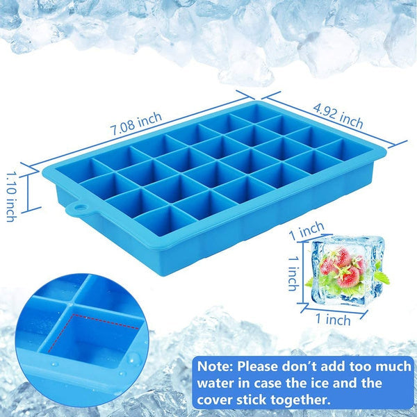 Silicone Ice Cube Trays 24 Cavity Per Ice Tray [Multicolour] - Bhavnagar Deodap