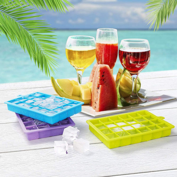 Silicone Ice Cube Trays 24 Cavity Per Ice Tray [Multicolour] - Bhavnagar Deodap